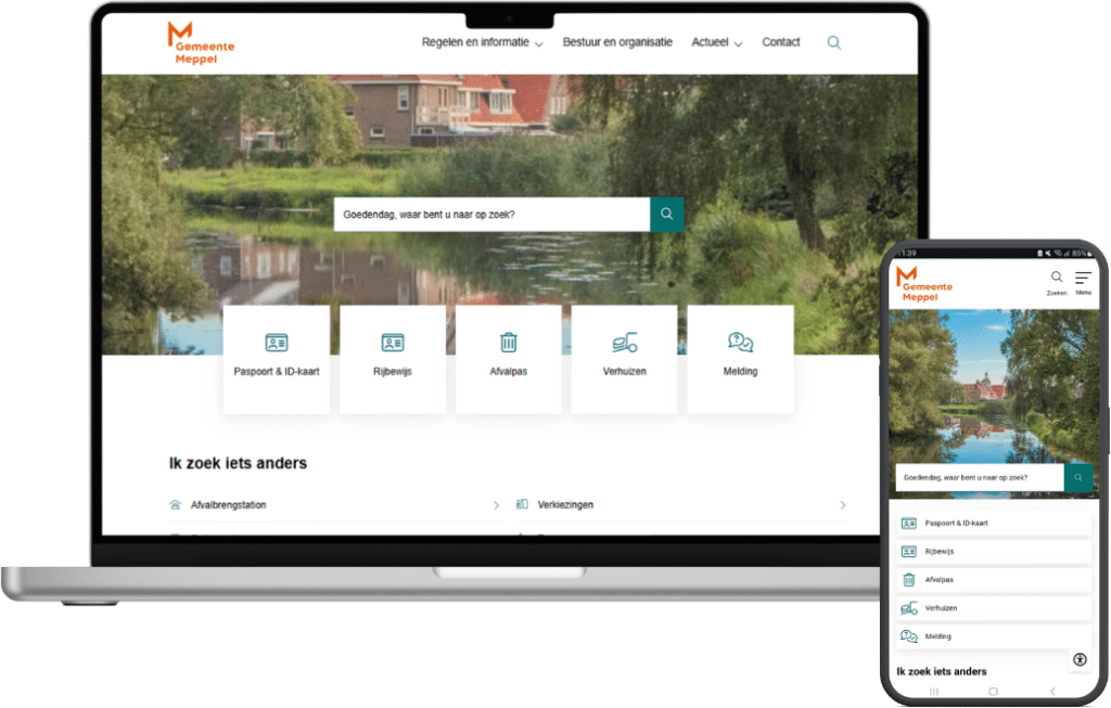 Homepage Meppel op laptop en mobiel