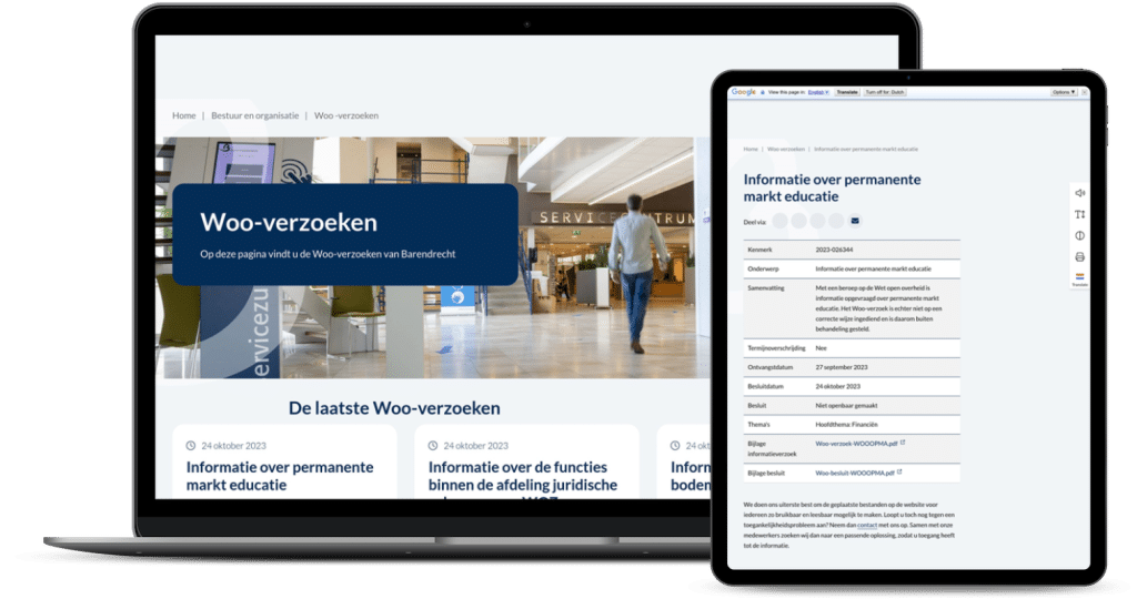 Woo-portaal gemeenten Barendracht