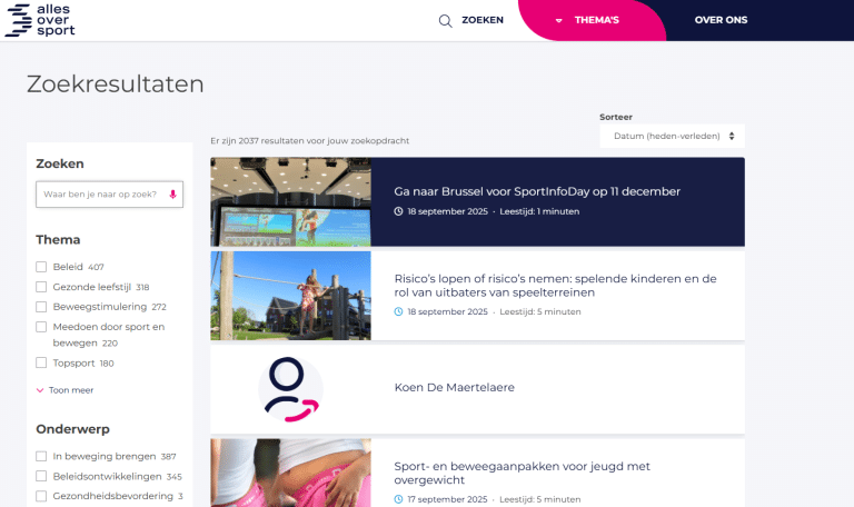 In de kennisbank van allesoversport.nl vind je alle artikelen op één plek.