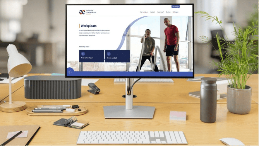 Voorbeeld van hoe met LearnDash de huisstijl van Special Heroes is doorgetrokken binnen het e-learningplatform.