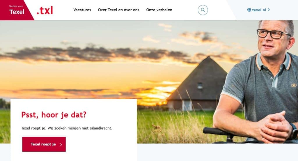 Werkenbij website gemeente Texel