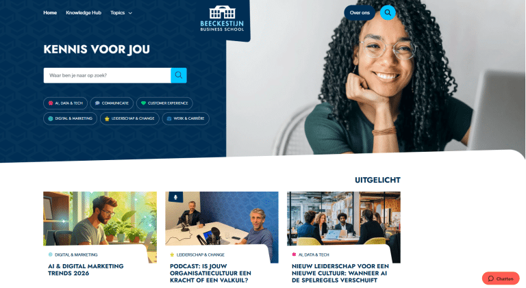 Homepage van de kennisbank van Beeckestijn Business School