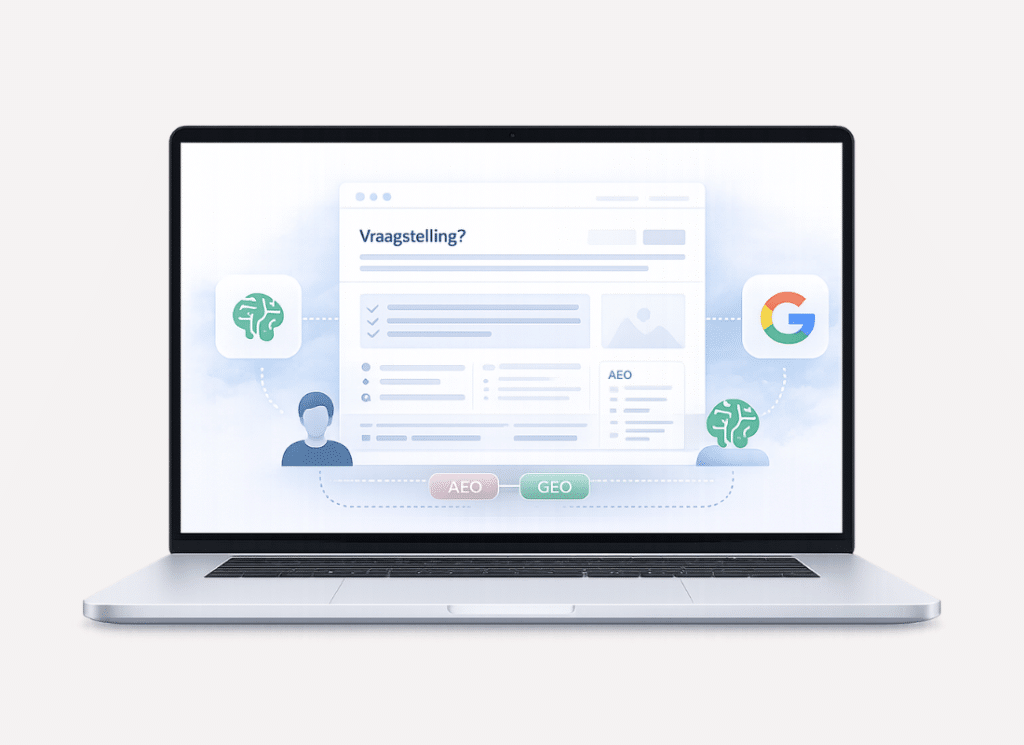 Laptop met AEO uitleg