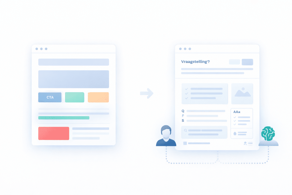 De website verandert van marketingpagina naar AI-kennisbron