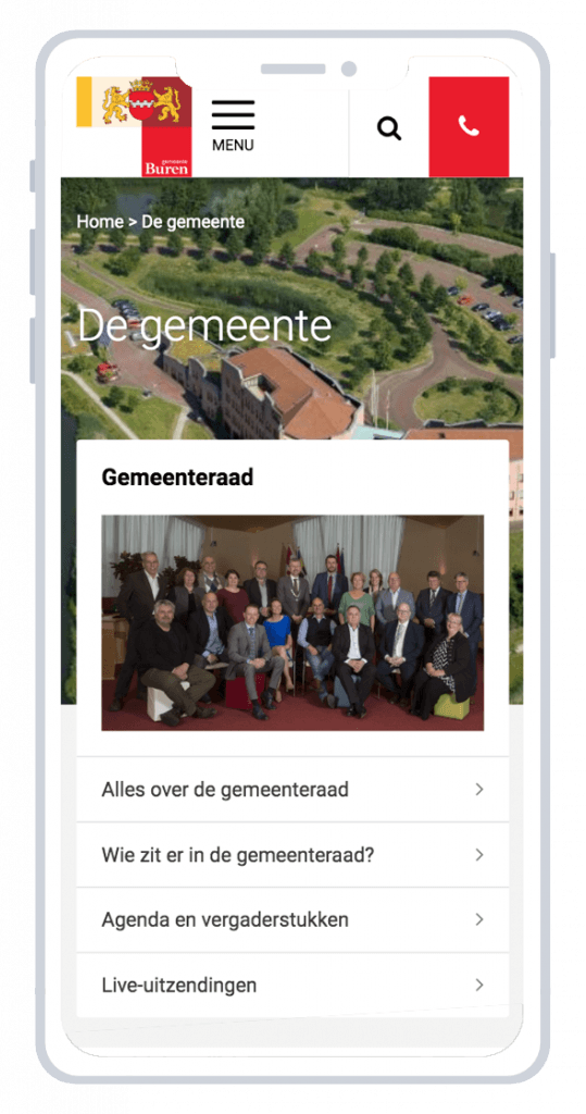 De website van de gemeente Buren.