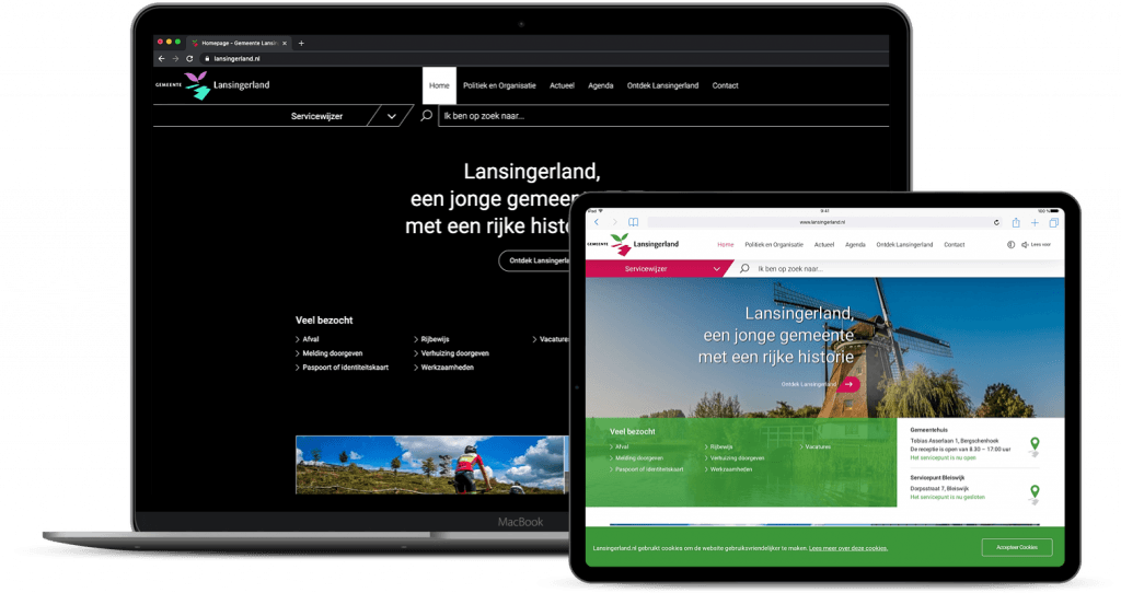 Website Gemeente Lansingerland met meer contrast en zonder,