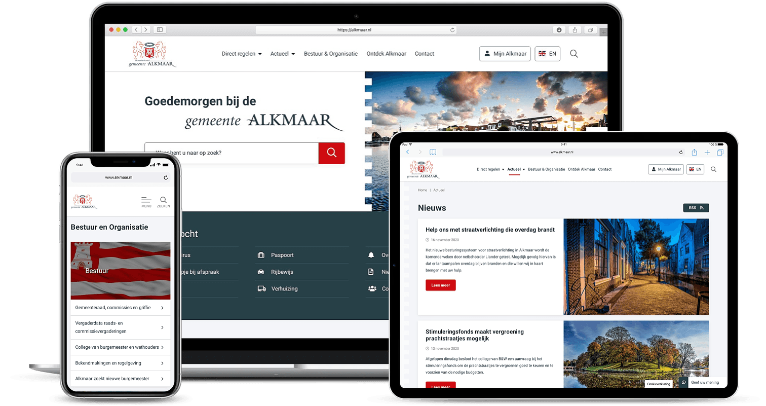 Alkmaar.nl op verschillende apparaten