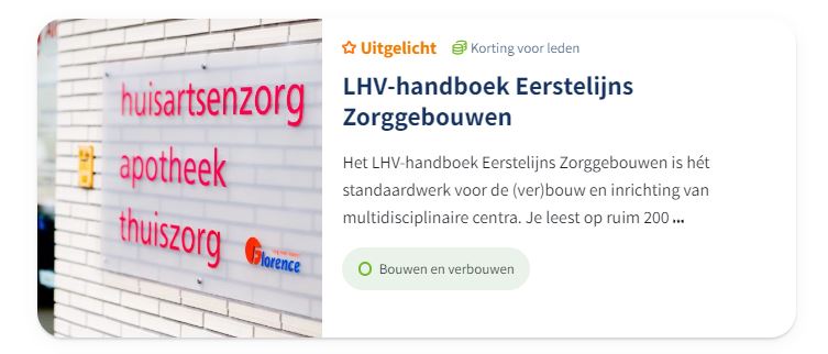 Uitgelicht resultaat op de website van de LHV.