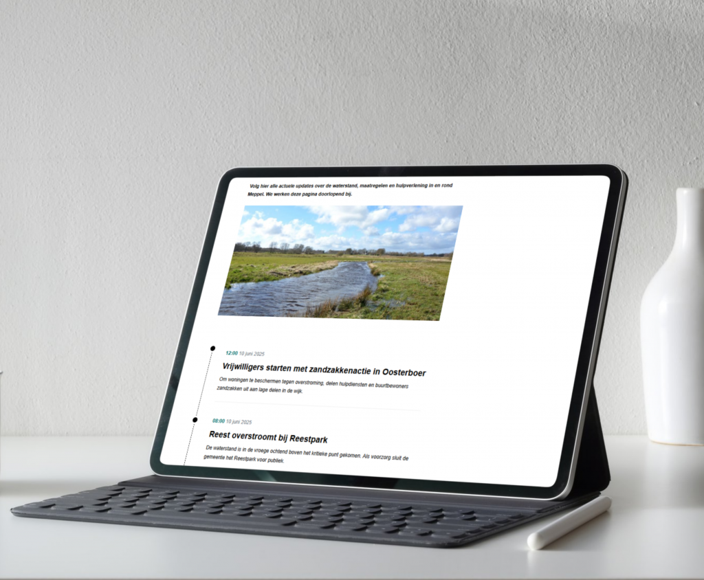 tablet met liveblogfunctionaliteit meppel